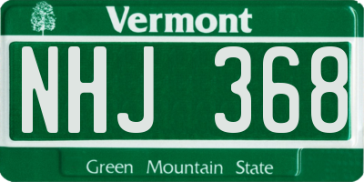 VT license plate NHJ368