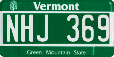 VT license plate NHJ369