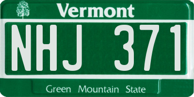 VT license plate NHJ371