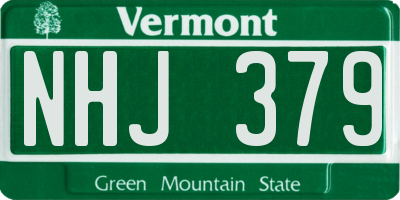VT license plate NHJ379