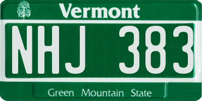 VT license plate NHJ383