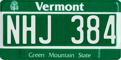 VT license plate NHJ384