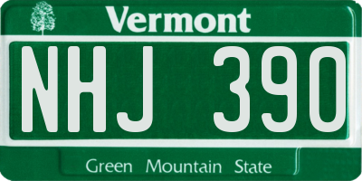 VT license plate NHJ390