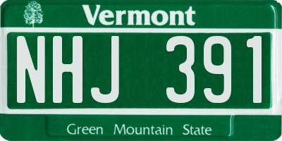 VT license plate NHJ391