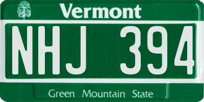 VT license plate NHJ394