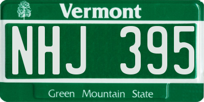VT license plate NHJ395