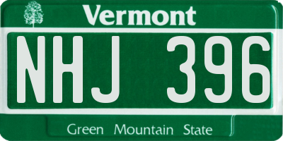 VT license plate NHJ396