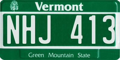 VT license plate NHJ413