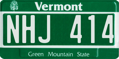 VT license plate NHJ414