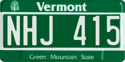 VT license plate NHJ415