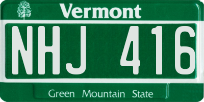 VT license plate NHJ416