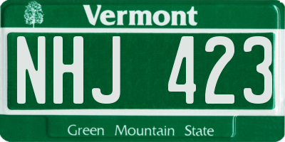 VT license plate NHJ423