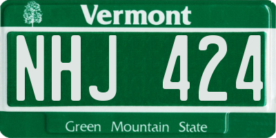 VT license plate NHJ424