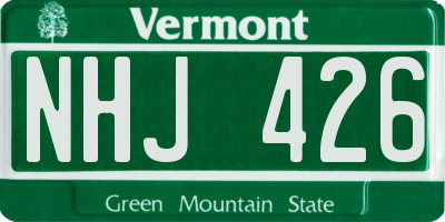 VT license plate NHJ426