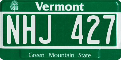 VT license plate NHJ427