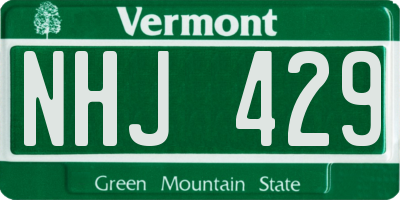 VT license plate NHJ429