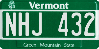 VT license plate NHJ432