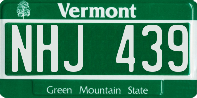 VT license plate NHJ439