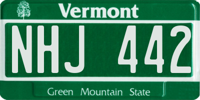 VT license plate NHJ442