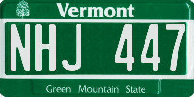 VT license plate NHJ447