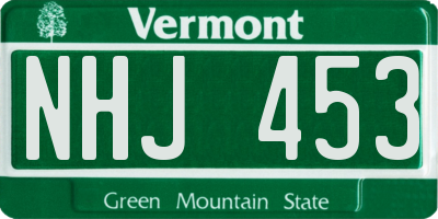 VT license plate NHJ453