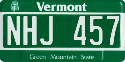 VT license plate NHJ457