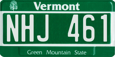 VT license plate NHJ461