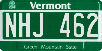 VT license plate NHJ462