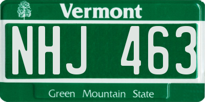 VT license plate NHJ463