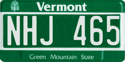 VT license plate NHJ465