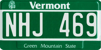 VT license plate NHJ469