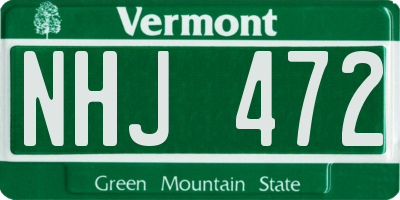 VT license plate NHJ472