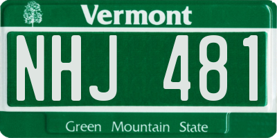 VT license plate NHJ481