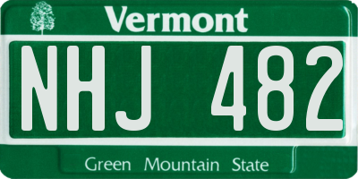 VT license plate NHJ482