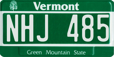 VT license plate NHJ485