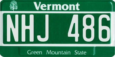 VT license plate NHJ486