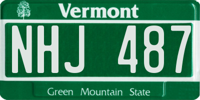 VT license plate NHJ487