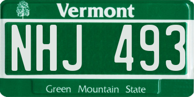 VT license plate NHJ493