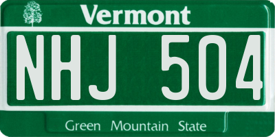 VT license plate NHJ504