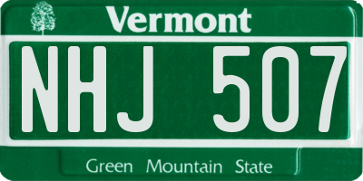 VT license plate NHJ507