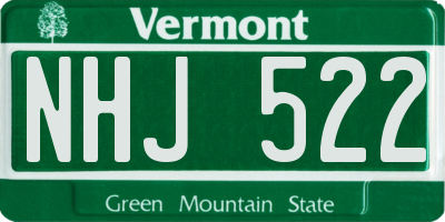 VT license plate NHJ522