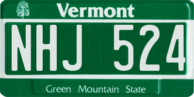VT license plate NHJ524