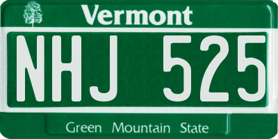 VT license plate NHJ525
