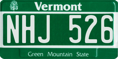 VT license plate NHJ526