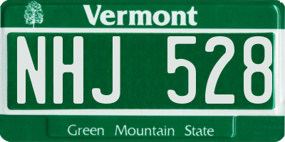 VT license plate NHJ528