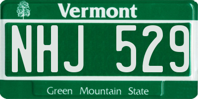 VT license plate NHJ529