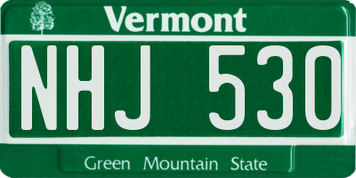 VT license plate NHJ530