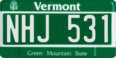 VT license plate NHJ531