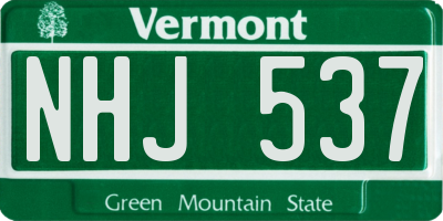 VT license plate NHJ537