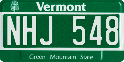 VT license plate NHJ548